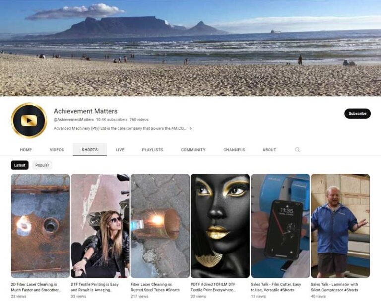 AM.CO.ZA now produces YouTube Shorts on its successful YouTube Channel